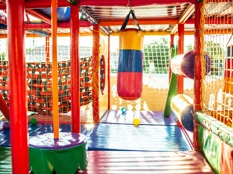 Image of obsticals inside the soft play area